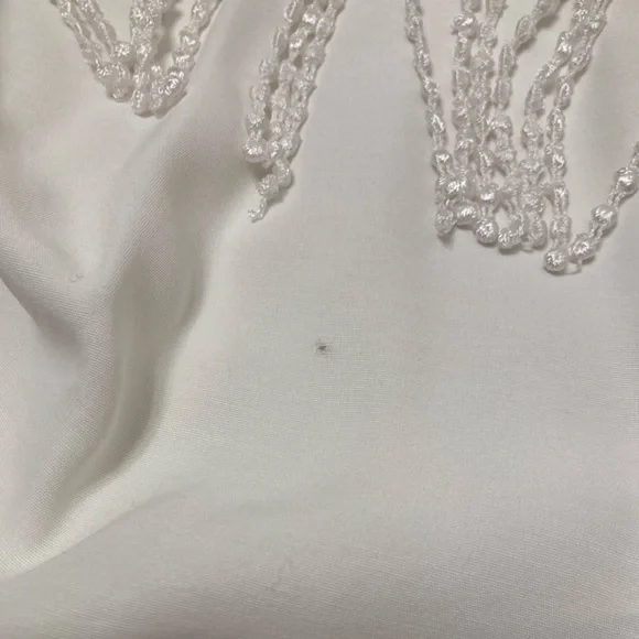 Vintage Western Fringed Crop Top, Lace, White, Women’s, Rodeo, Festival, Small - Picture 11 of 11